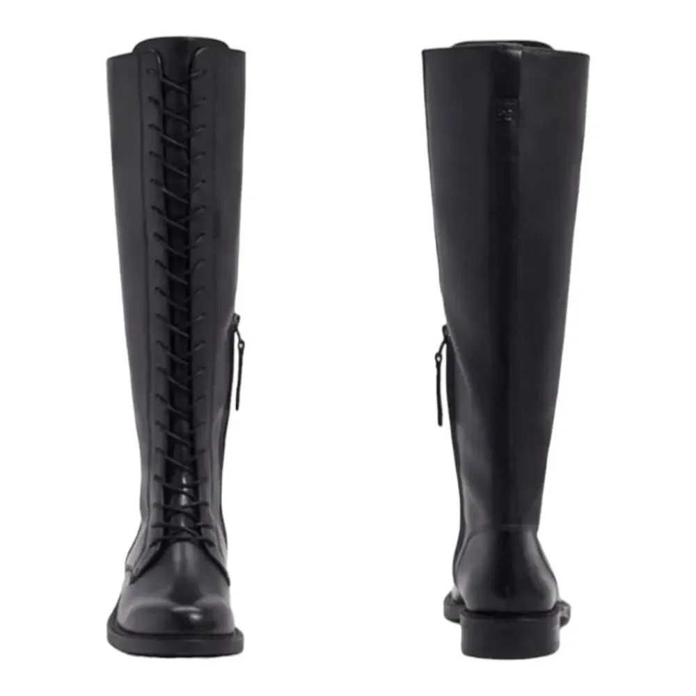 Sam Edelman Black Leather Nance Knee-High Lace-Up‎ Boots Size 6.5